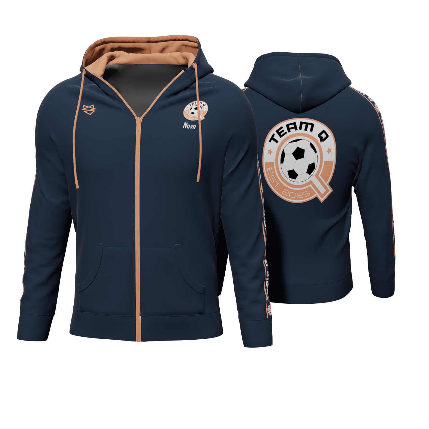 Bomulds Hoodie ZIP - Team Q - SponsorWorld