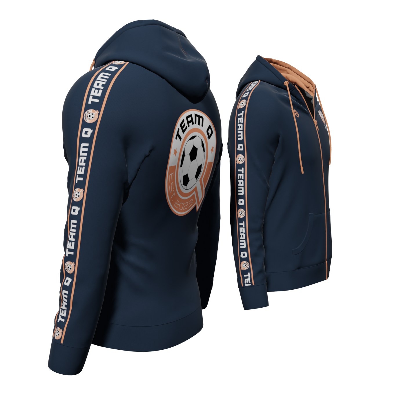 Bomulds Hoodie ZIP - Team Q - SponsorWorld