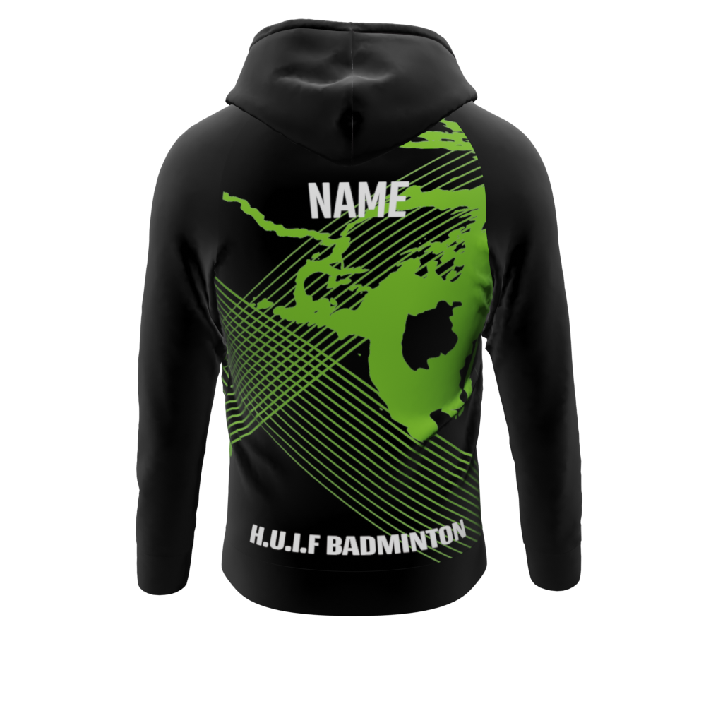 H.U.I.F Badminton - Hoodie med Lynlås - SponsorWorld