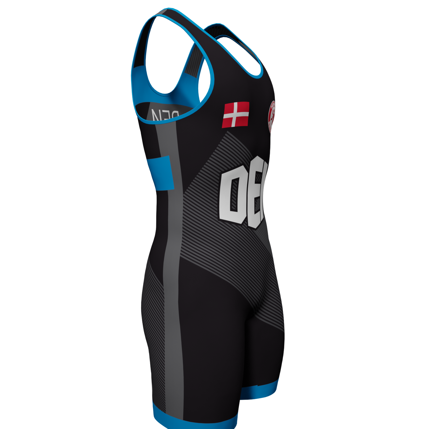 Blå | Sort Trikot - Herning Brydeklub