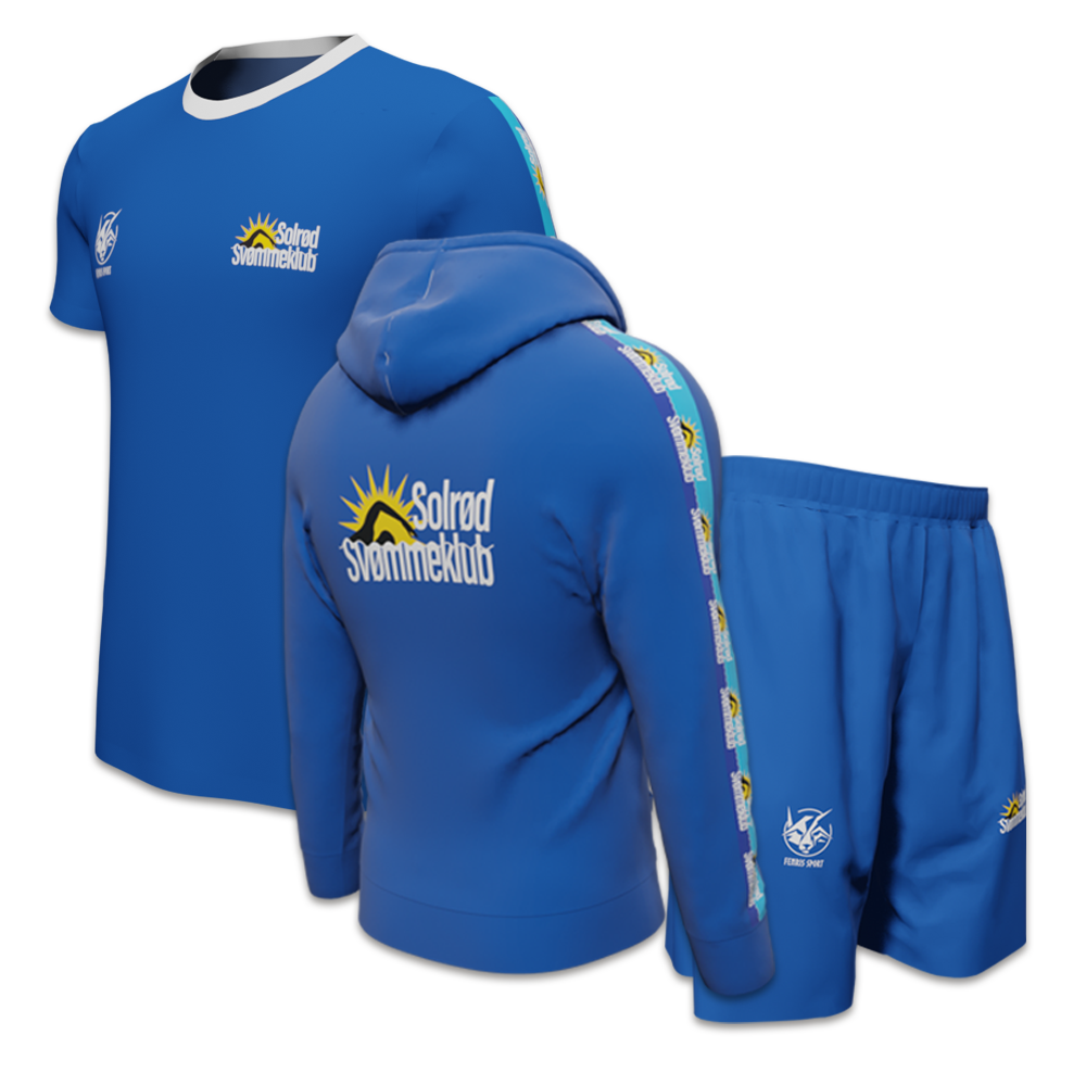 Bomulds pakke 1: T-shirt + Hoodie + Shorts - Solrød Svømmeklub
