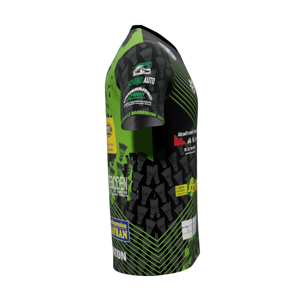 H.U.I.F Badminton - Trænings T-shirt m. sponsorer - SponsorWorld