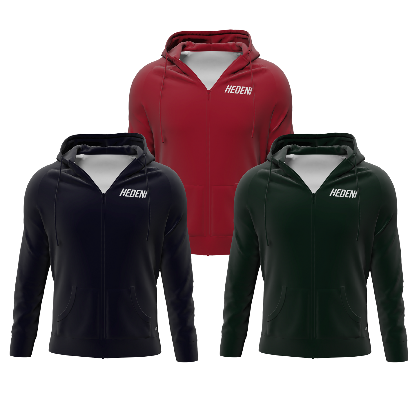 Bomulds Zip Hoodie - Heden Funktionel