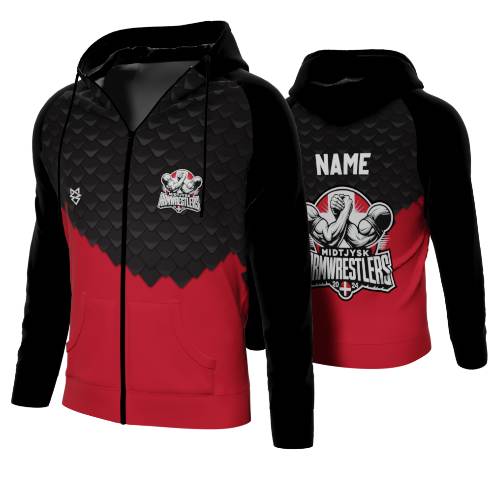 Hoodie ZIP - Midtjysk Armwrestlers - SponsorWorld