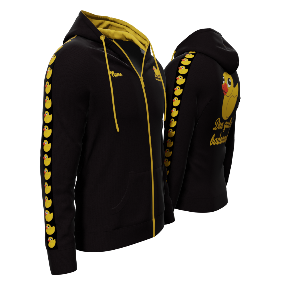 Bomulds Hoodie ZIP - Den Gule Badeand - SponsorWorld