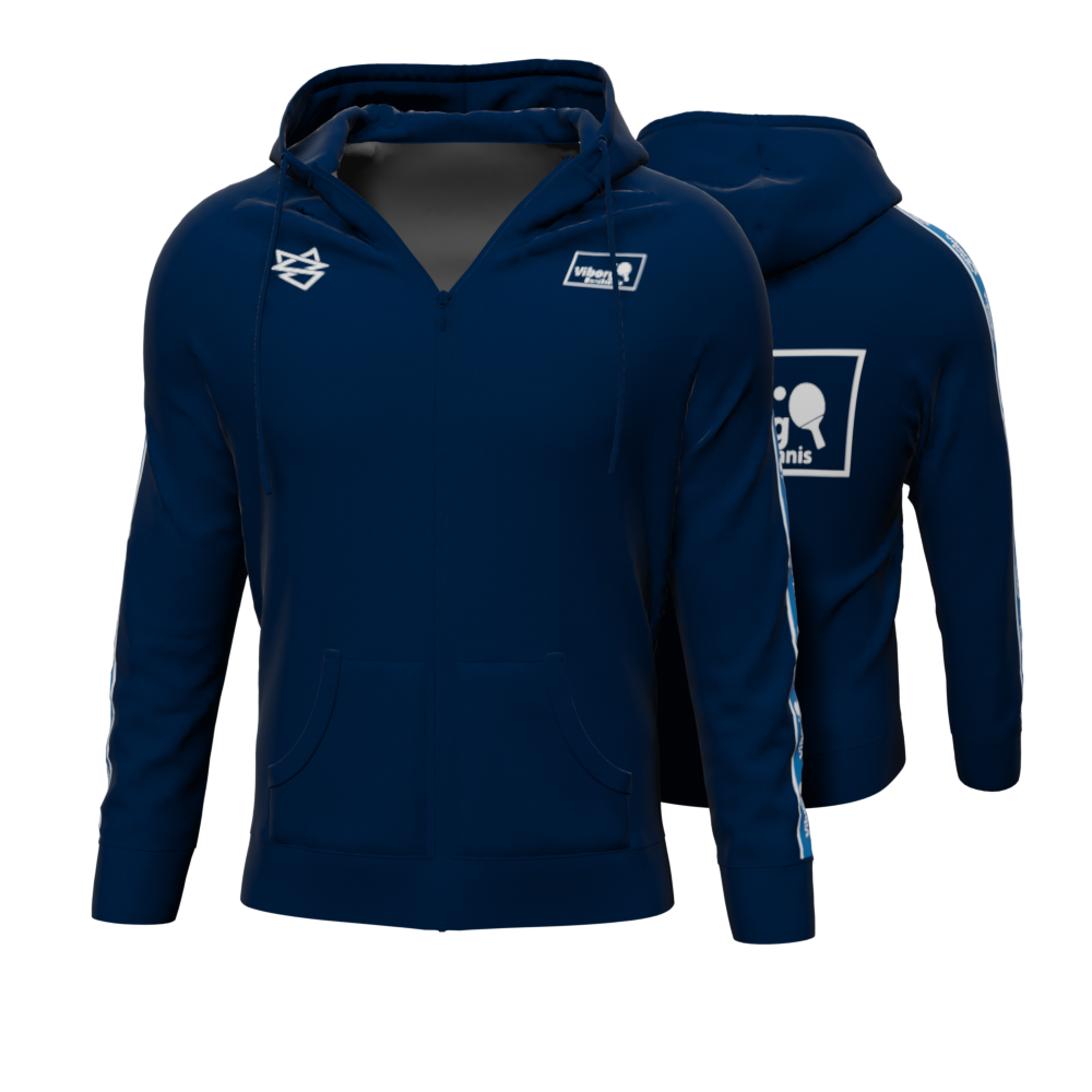 Bomulds Hoodie ZIP - Viborg Bordtennisklub - SponsorWorld