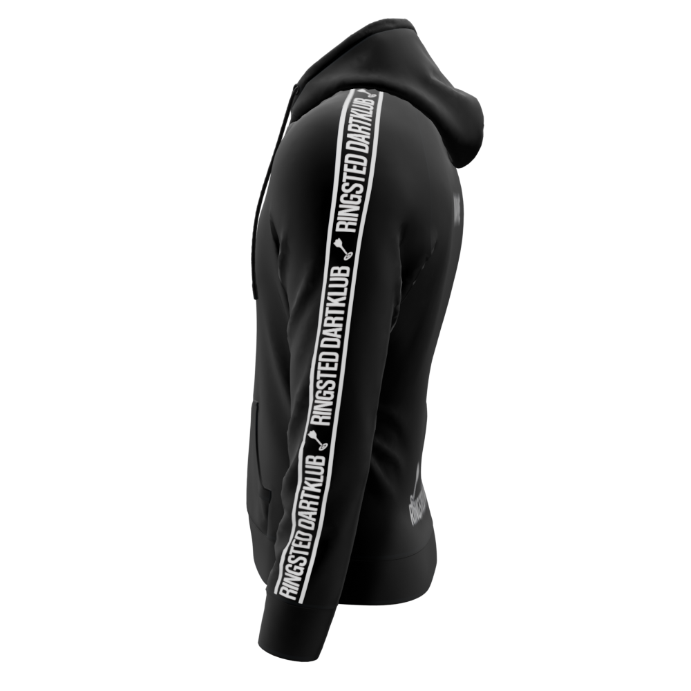 Bomulds Hoodie ZIP - Ringsted Dart (Sort) - SponsorWorld
