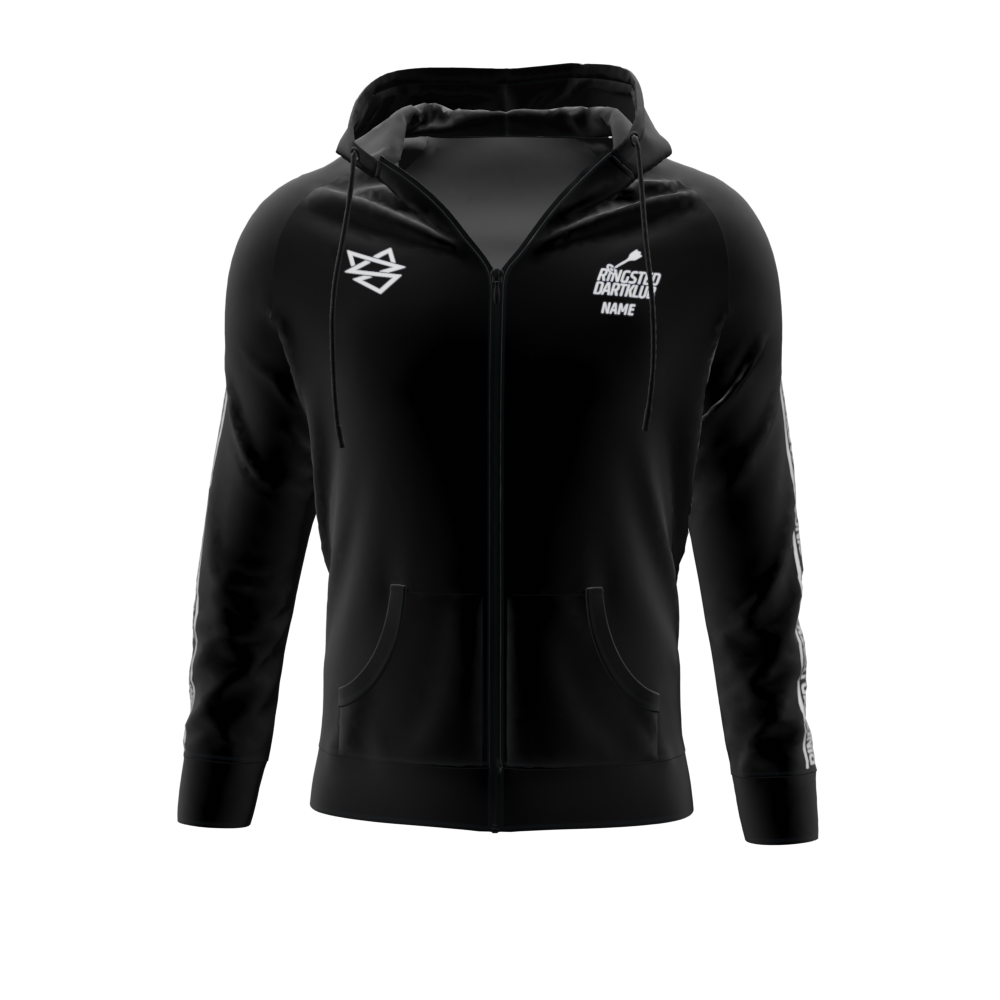Bomulds Hoodie ZIP - Ringsted Dart (Sort) - SponsorWorld