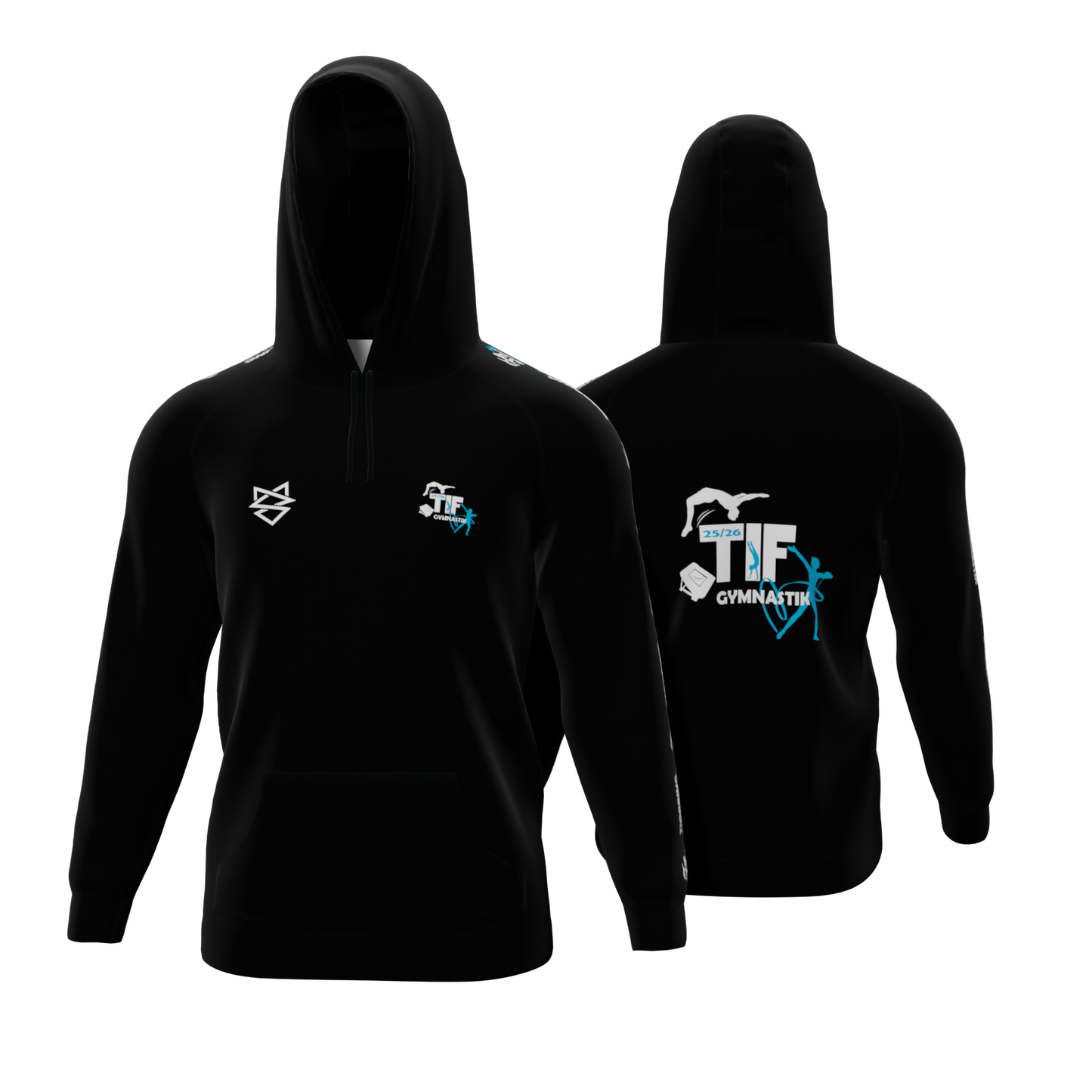Hoodie - Sort Stripe ID - TIF Gymnastik
