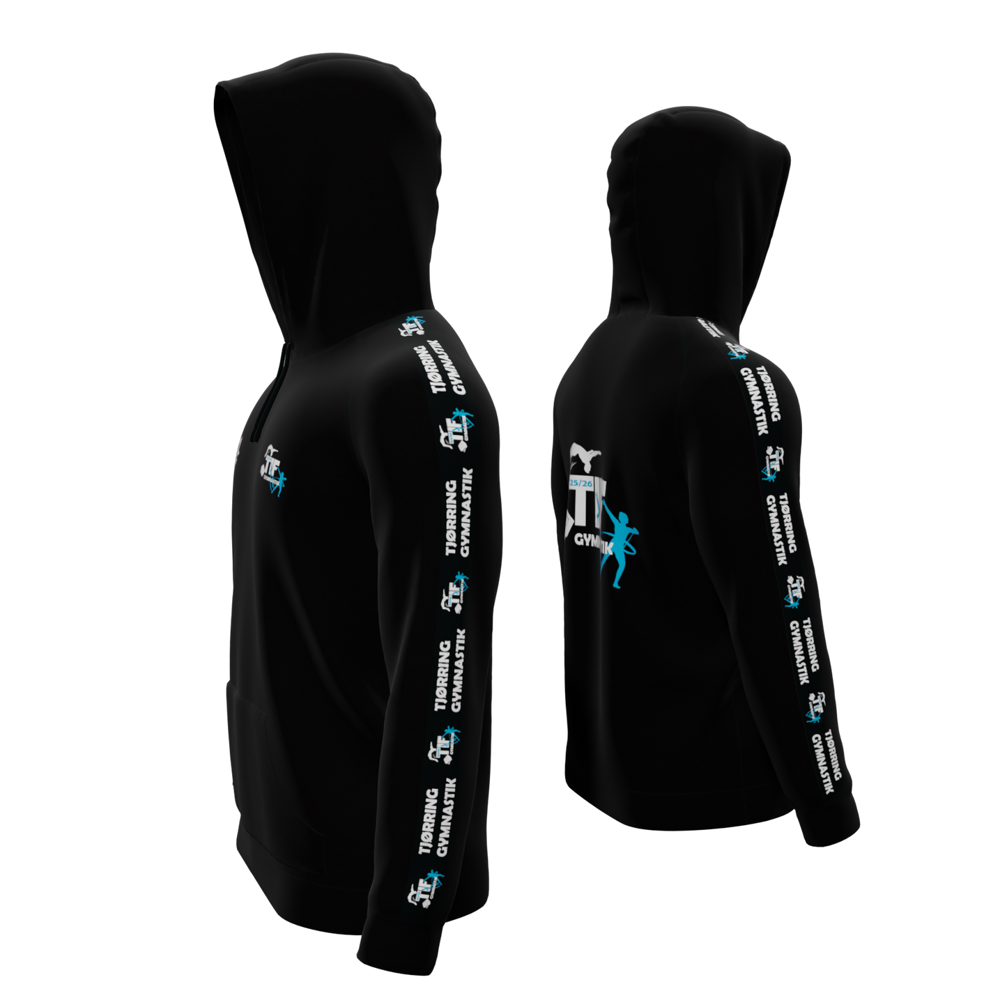 Hoodie - Sort Stripe ID - TIF Gymnastik