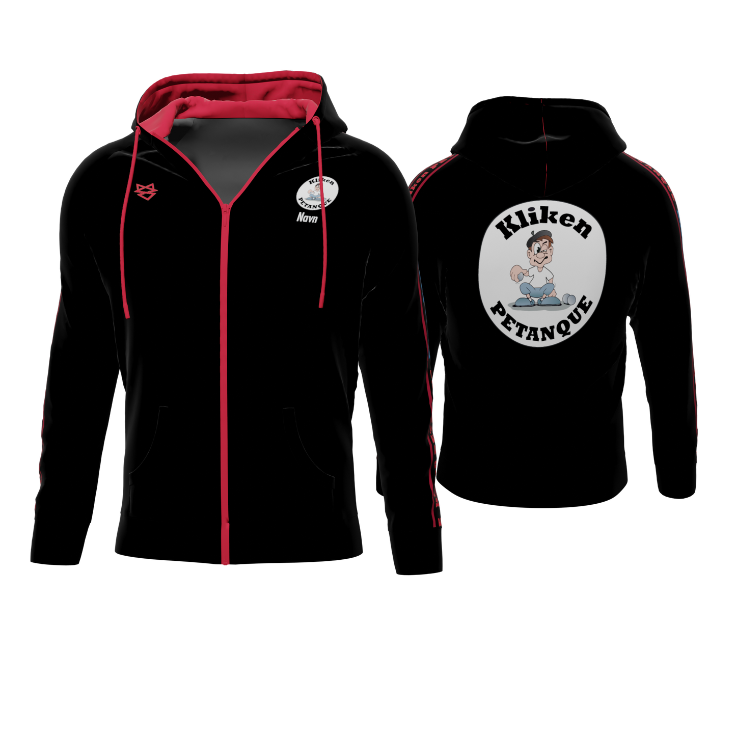 Bomulds Hoodie ZIP - Kliken Petanque - SponsorWorld
