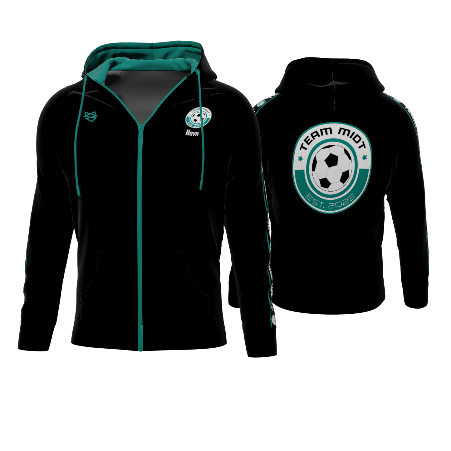 Bomulds Hoodie ZIP - Team Midt - SponsorWorld