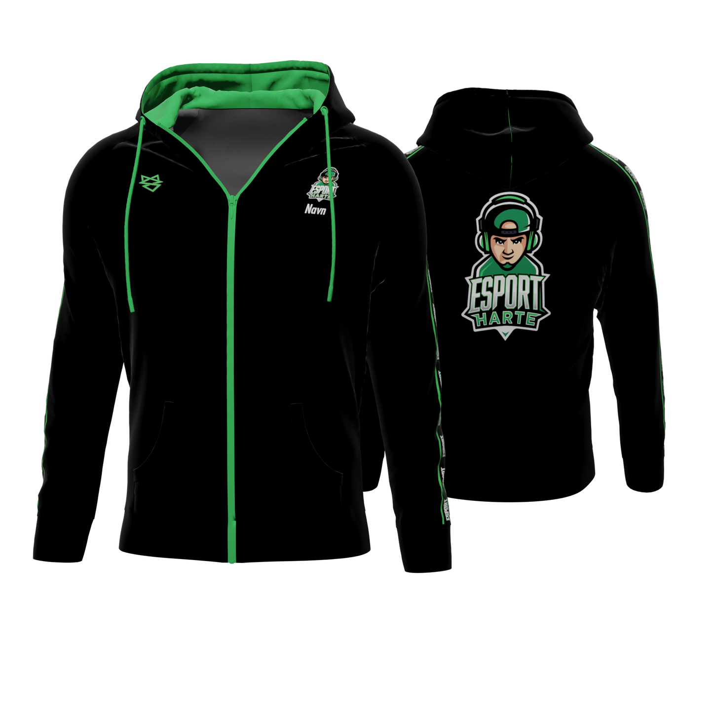 Bomulds Hoodie ZIP - Esport Harte - SponsorWorld