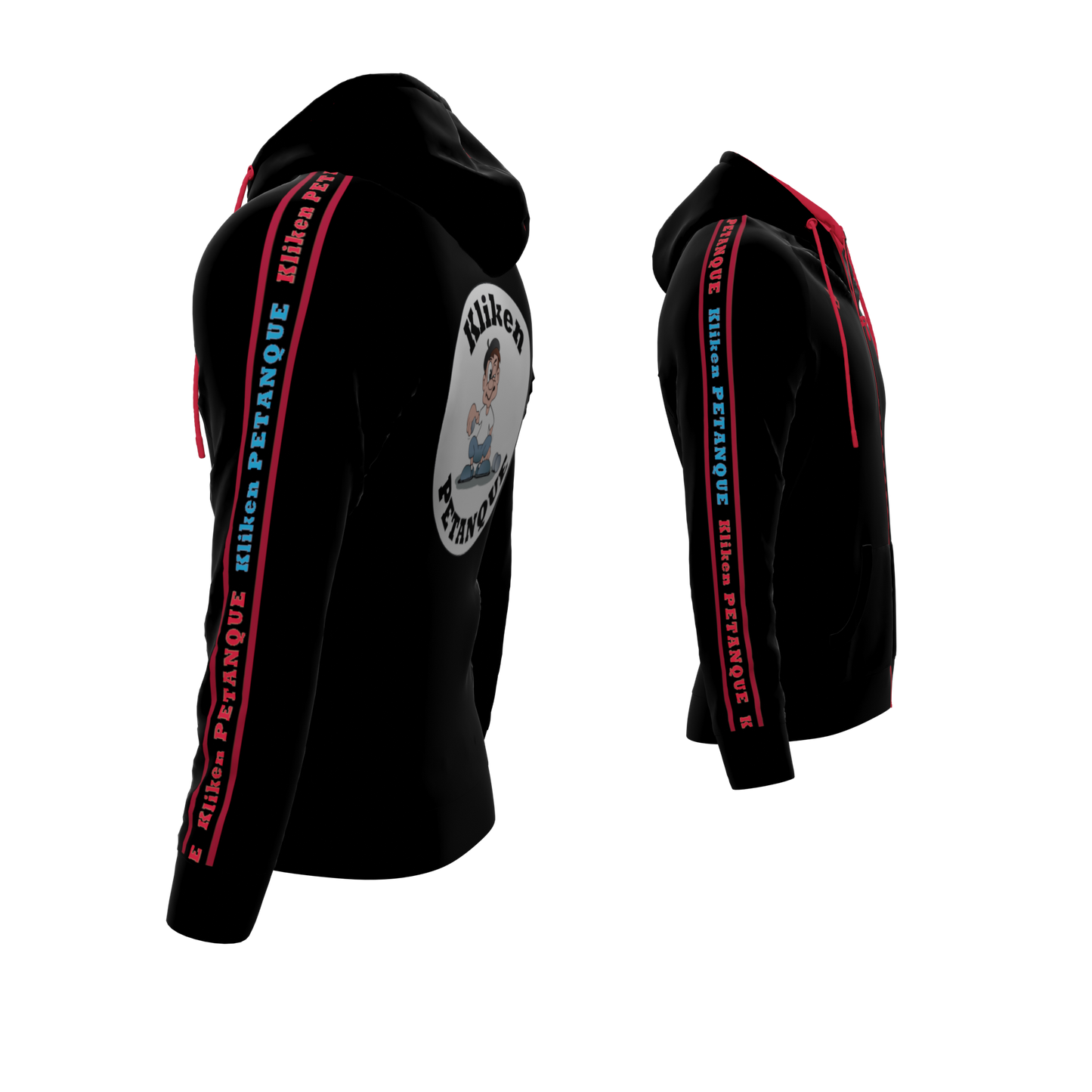 Bomulds Hoodie ZIP - Kliken Petanque - SponsorWorld