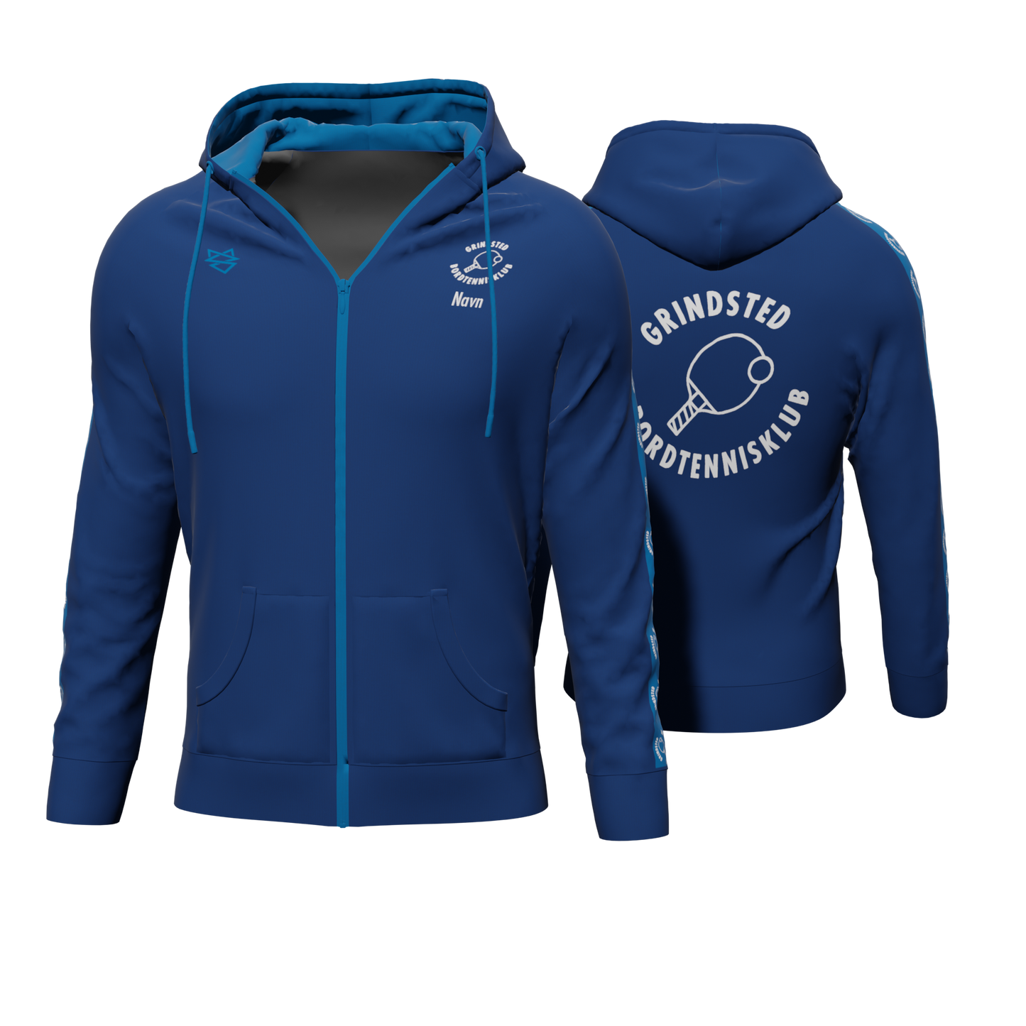 Bomulds Hoodie ZIP - Grindsted Bordtennisklub - SponsorWorld