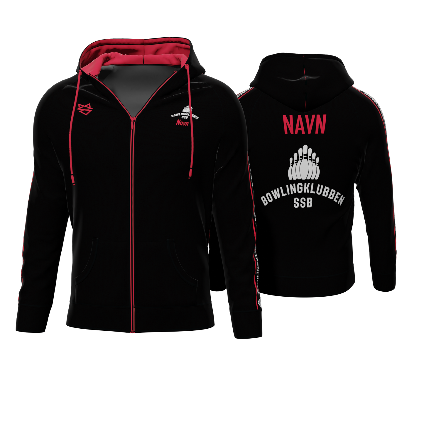 Bomulds Hoodie ZIP - Bowlingklubben SSB - SponsorWorld