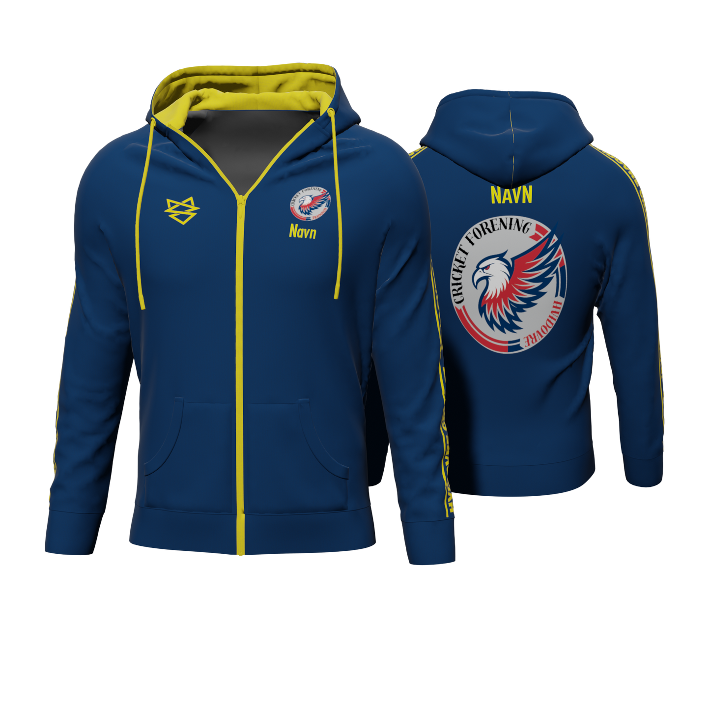 Bomulds Hoodie ZIP - Hvidovre Cricket - SponsorWorld