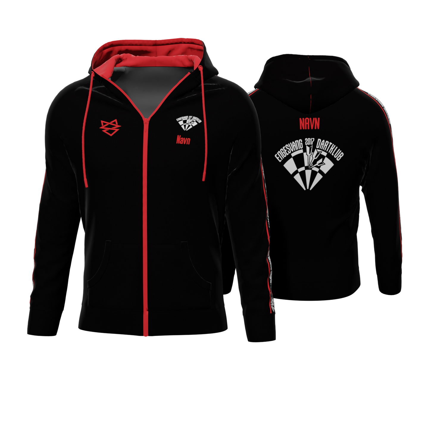 Bomulds Hoodie ZIP - Engesvang Dartklub