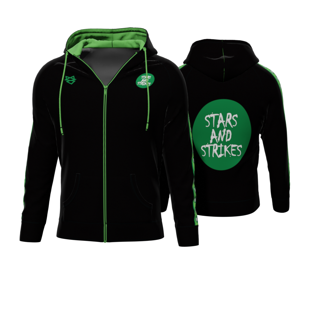 Bomulds Hoodie ZIP - Stars and Strikes - SponsorWorld