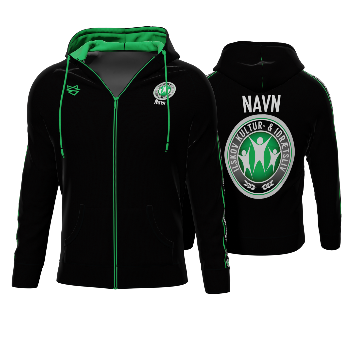 Bomulds Hoodie ZIP - Ilskov Badminton - SponsorWorld