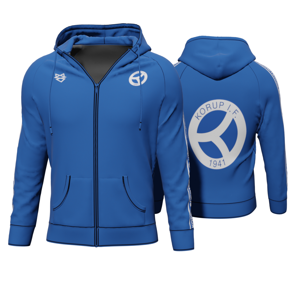 Bomulds Hoodie ZIP - Korup Bordtennis Klub - SponsorWorld