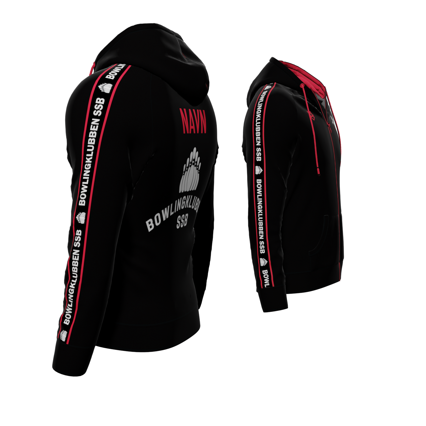 Bomulds Hoodie ZIP - Bowlingklubben SSB - SponsorWorld