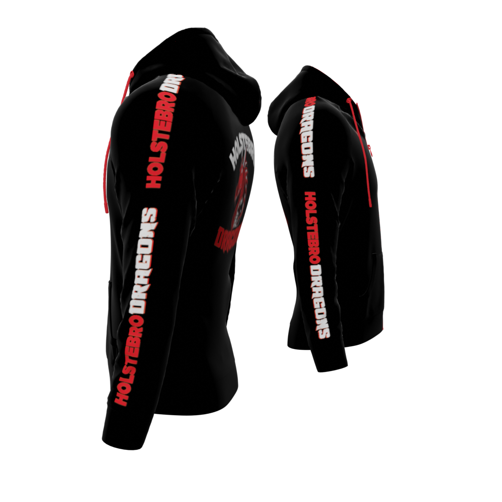 Bomulds Hoodie ZIP - Voksen - Holstebro Dragons