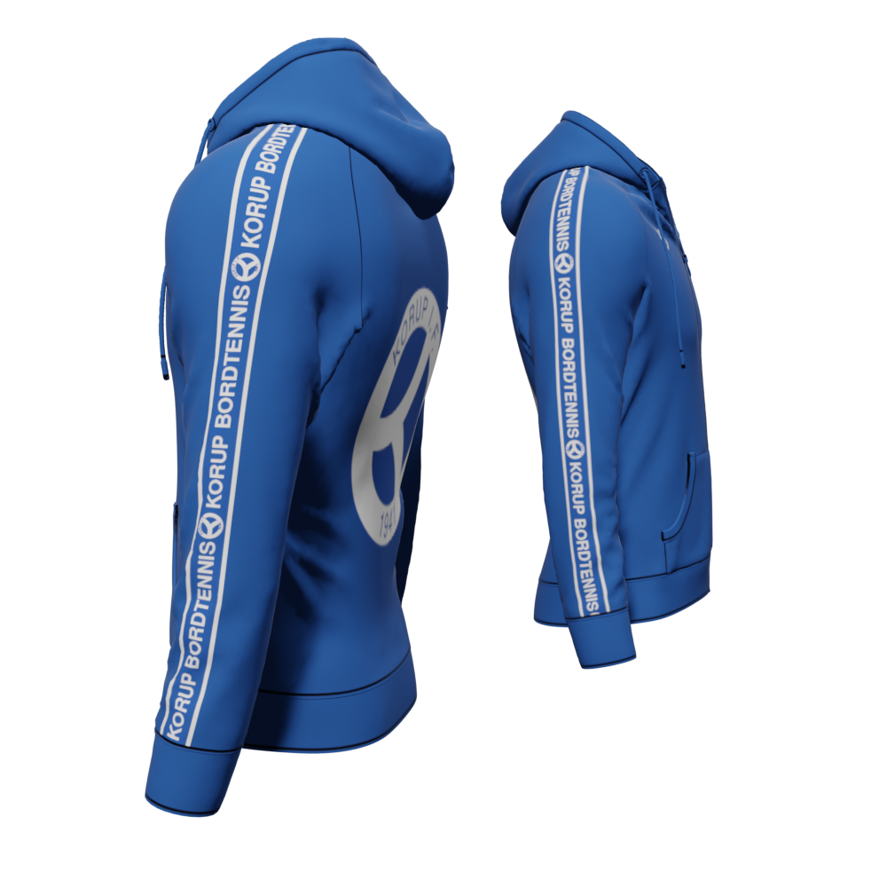 Bomulds Hoodie ZIP - Korup Bordtennis Klub - SponsorWorld