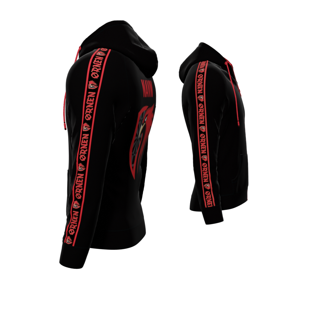 Bomulds Hoodie ZIP - Dartklubben Ørnen