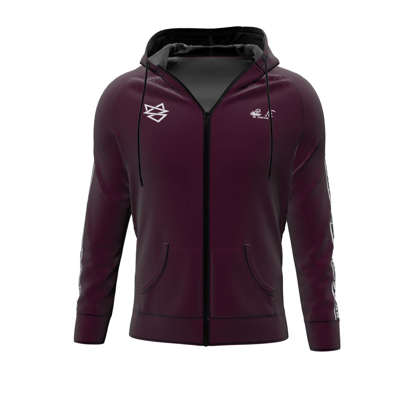 Bomulds Hoodie ZIP - Stripe ID - Bowlingklubben Næstved - SponsorWorld