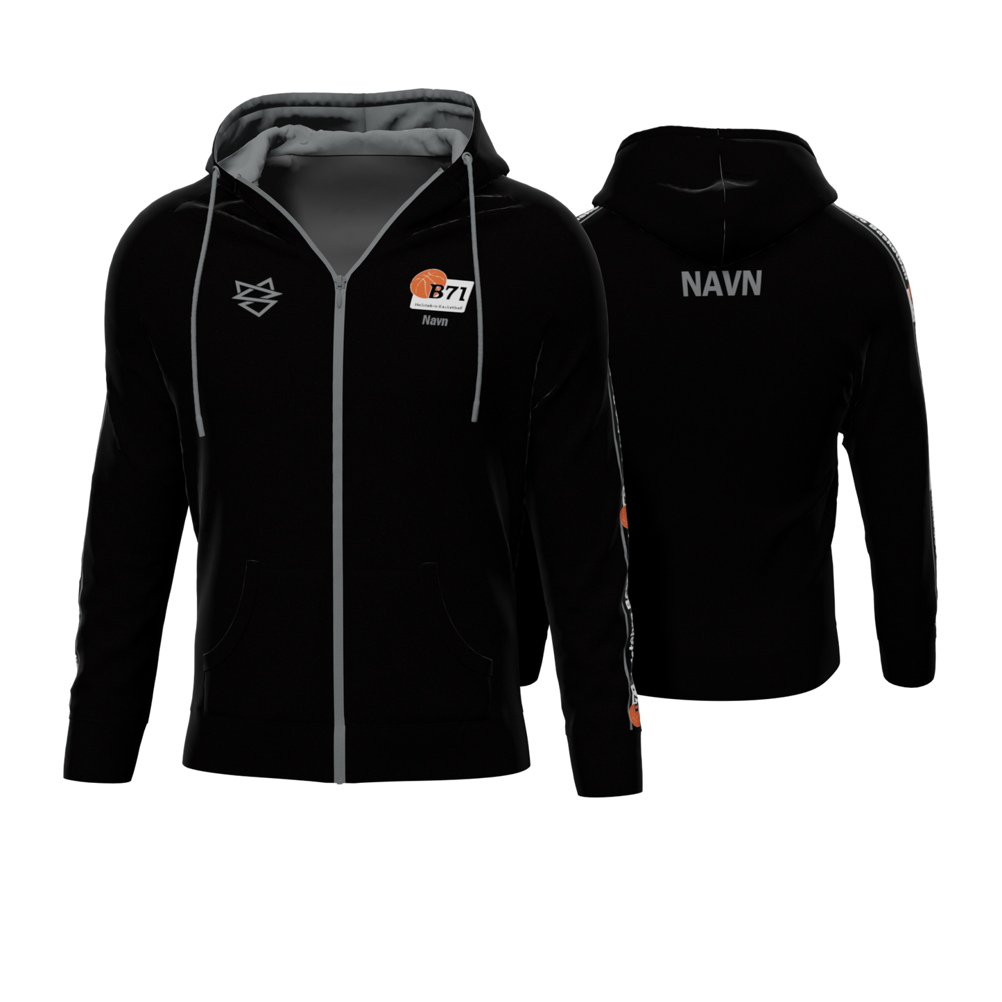 Bomulds Hoodie ZIP - B71 Basketball - SponsorWorld