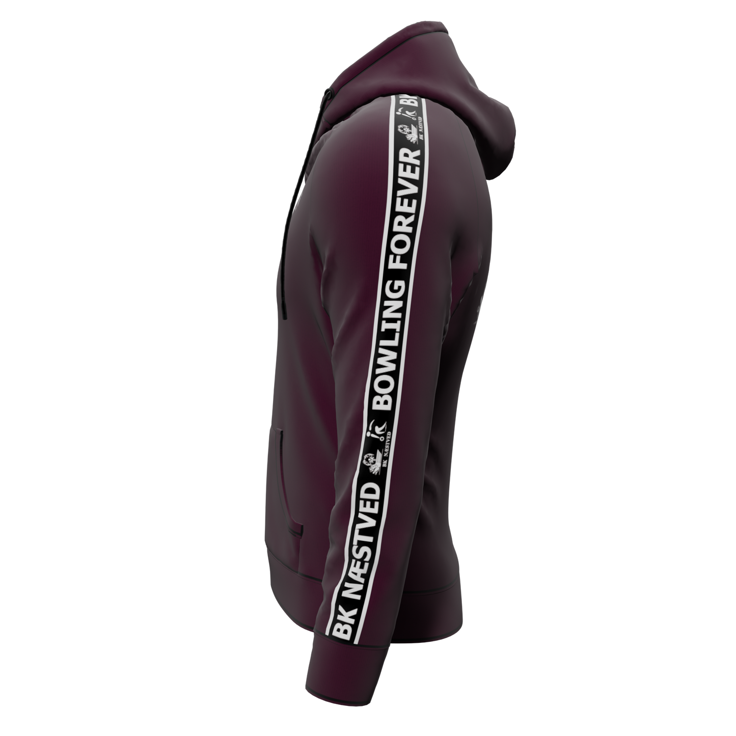 Bomulds Hoodie ZIP - Stripe ID - Bowlingklubben Næstved - SponsorWorld