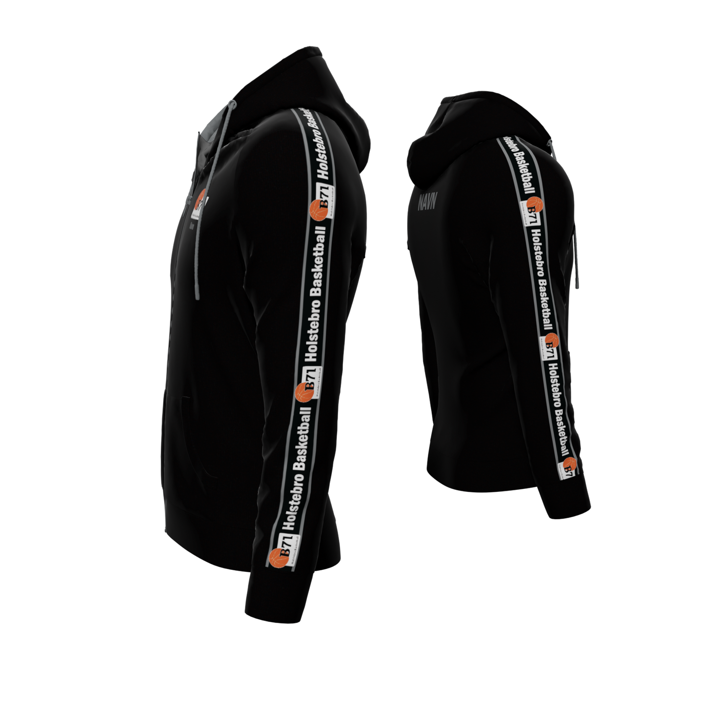 Bomulds Hoodie ZIP - B71 Basketball - SponsorWorld