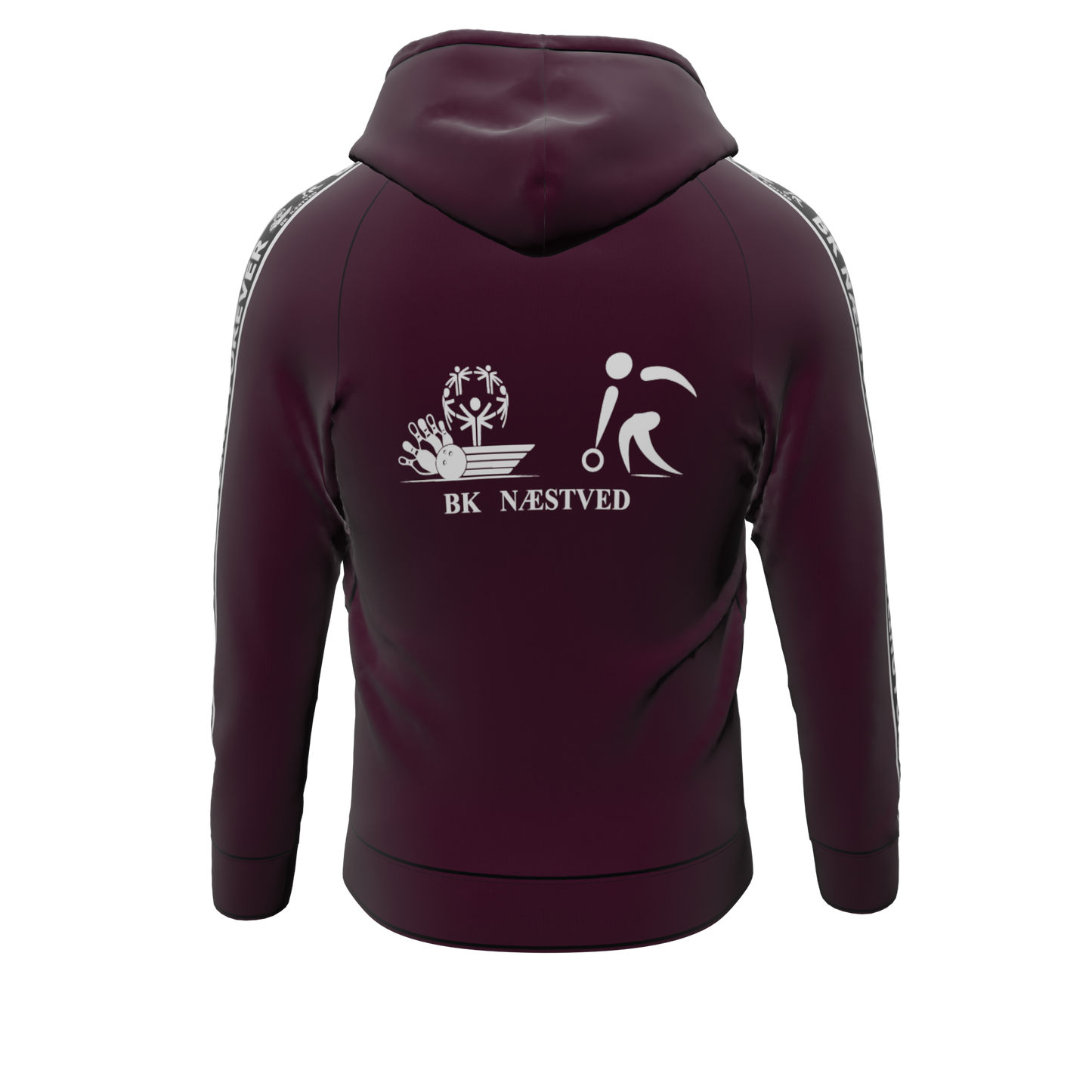 Bomulds Hoodie ZIP - Stripe ID - Bowlingklubben Næstved - SponsorWorld