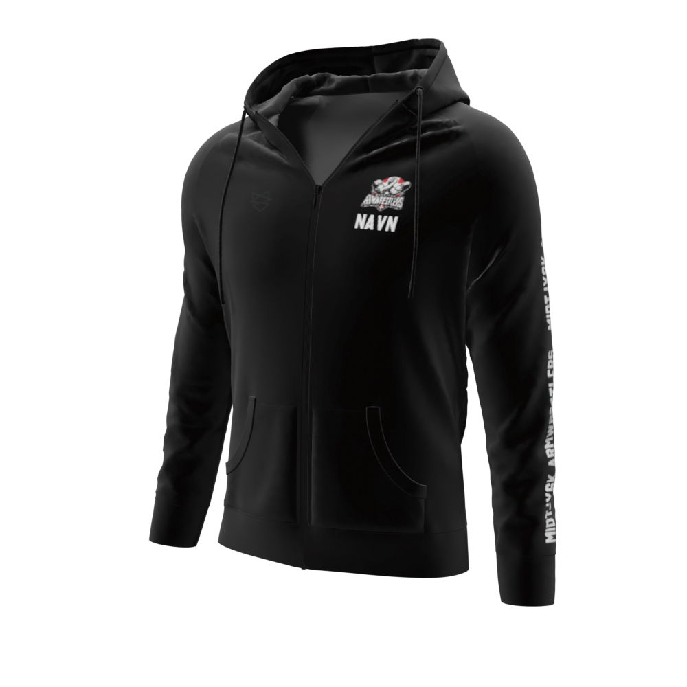Bomulds Hoodie ZIP - Midtjysk Armwrestlers - SponsorWorld