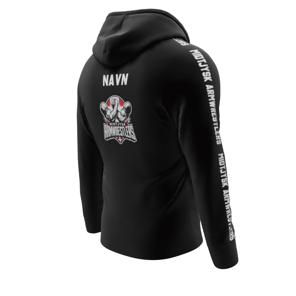 Bomulds Hoodie ZIP - Midtjysk Armwrestlers - SponsorWorld