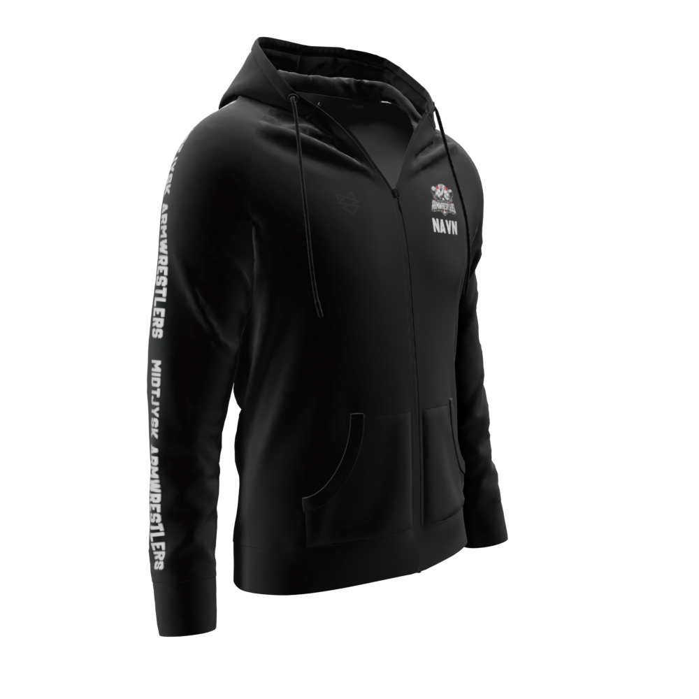 Bomulds Hoodie ZIP - Midtjysk Armwrestlers - SponsorWorld