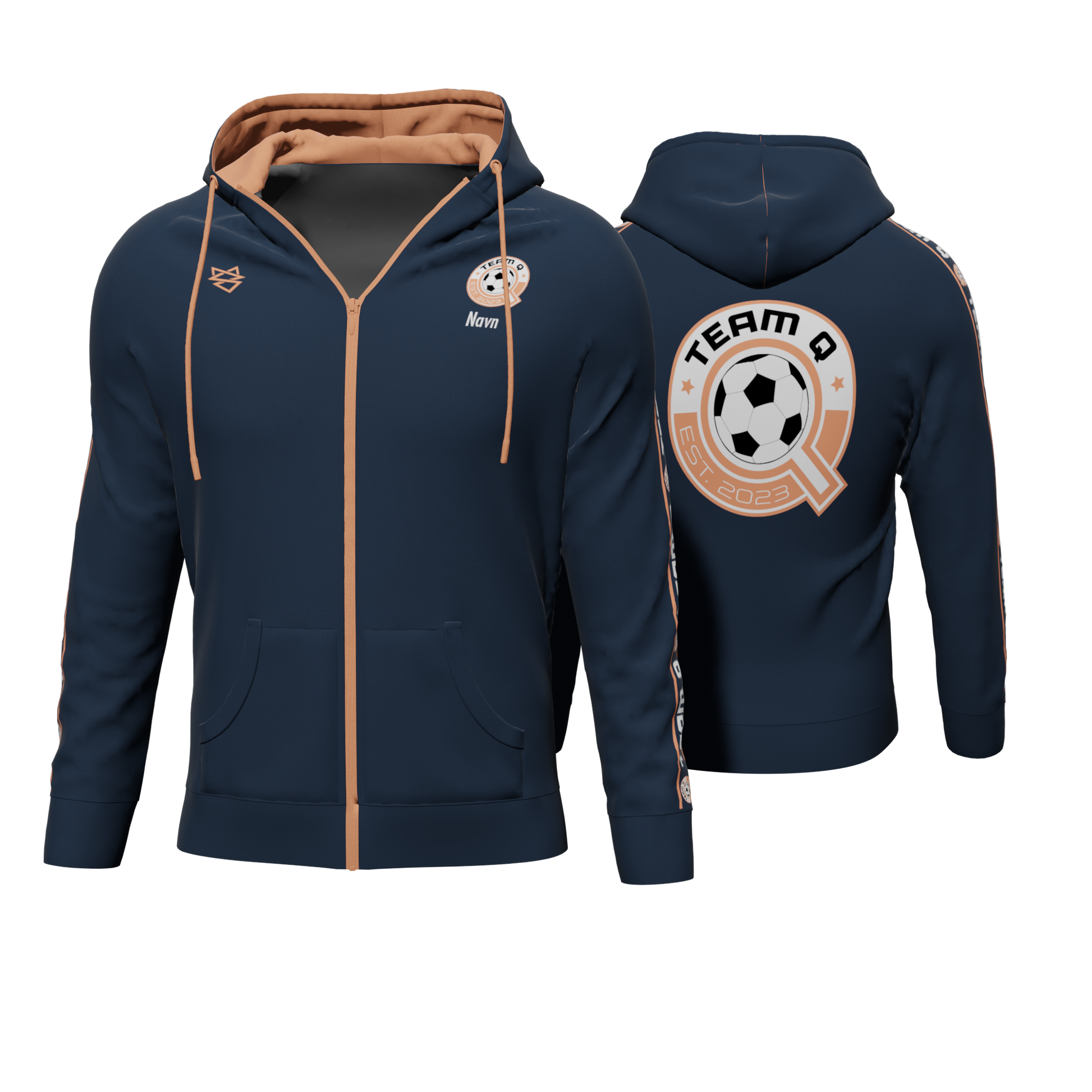 Bomulds Hoodie ZIP - Team Q - SponsorWorld