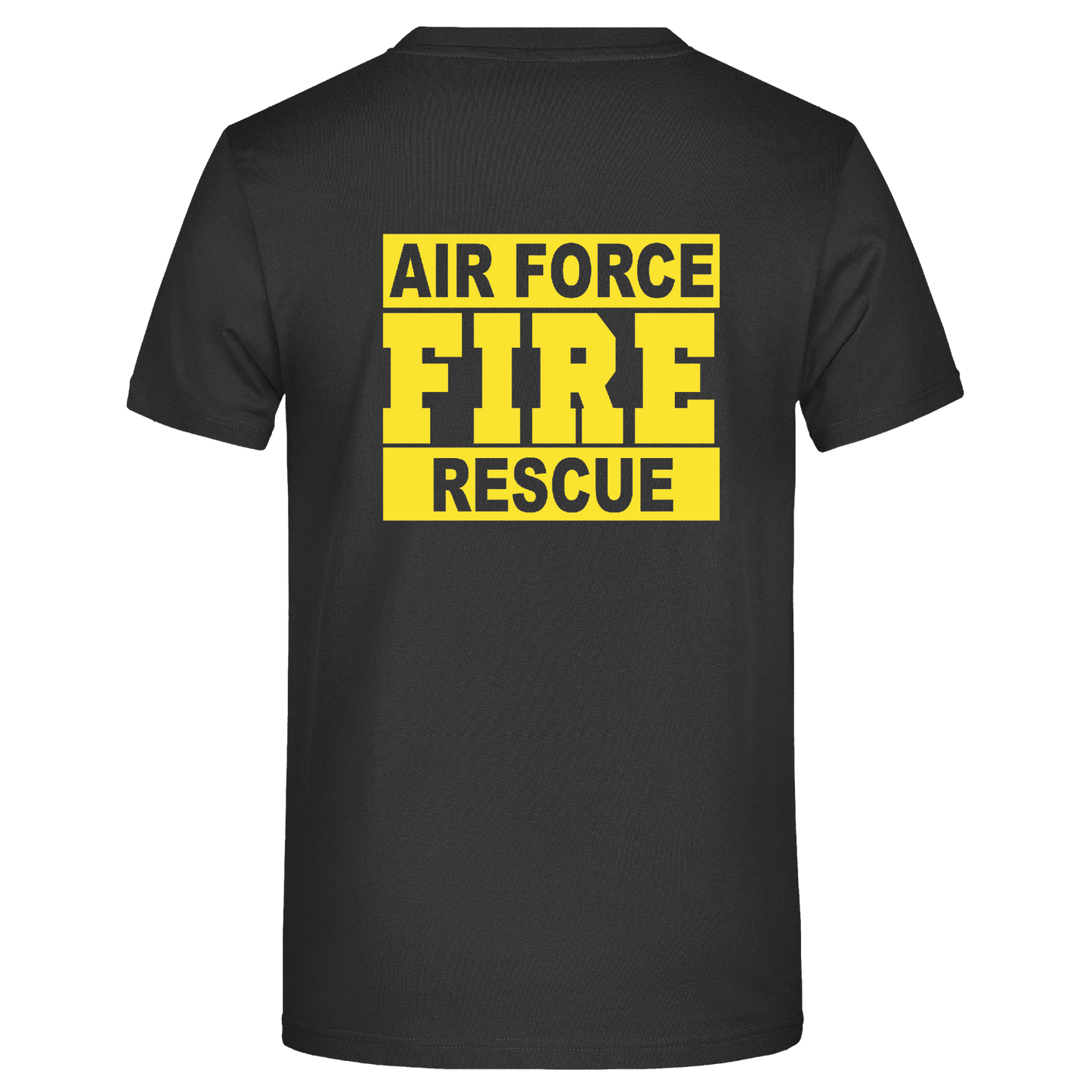 Bomulds T-shirt logo på bryst & ryg - Air Force Fire and Rescue