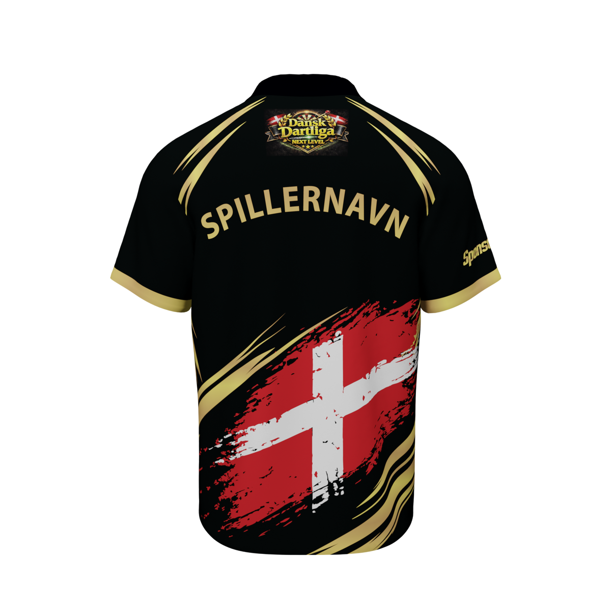 Centrum Dart - Sort Guld Polo + Dansk flag 2026