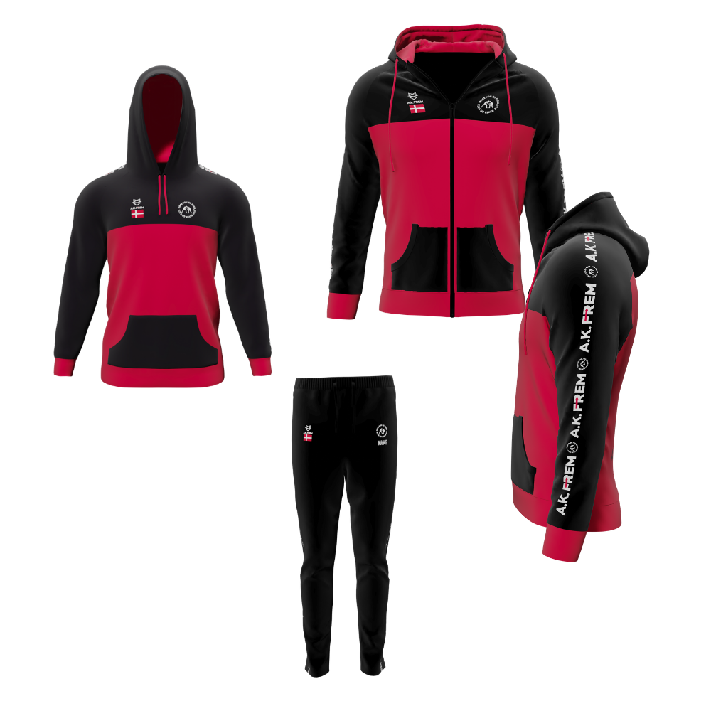 Pakke med Bomulds hoodie/ZIP hoodie og Bomulds bukser - A.K. Frem