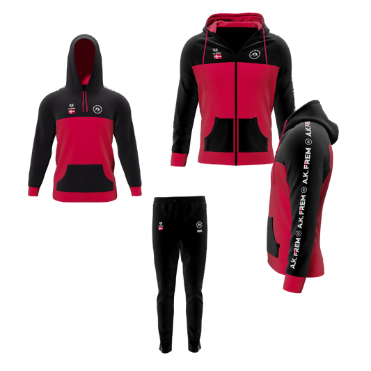 Pakke med Bomulds hoodie/ZIP hoodie og Bomulds bukser - A.K. Frem
