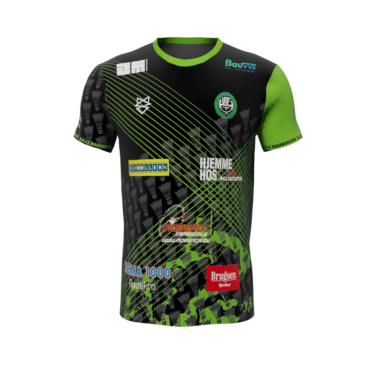 H.U.I.F Badminton - Trænings T-shirt m. sponsorer