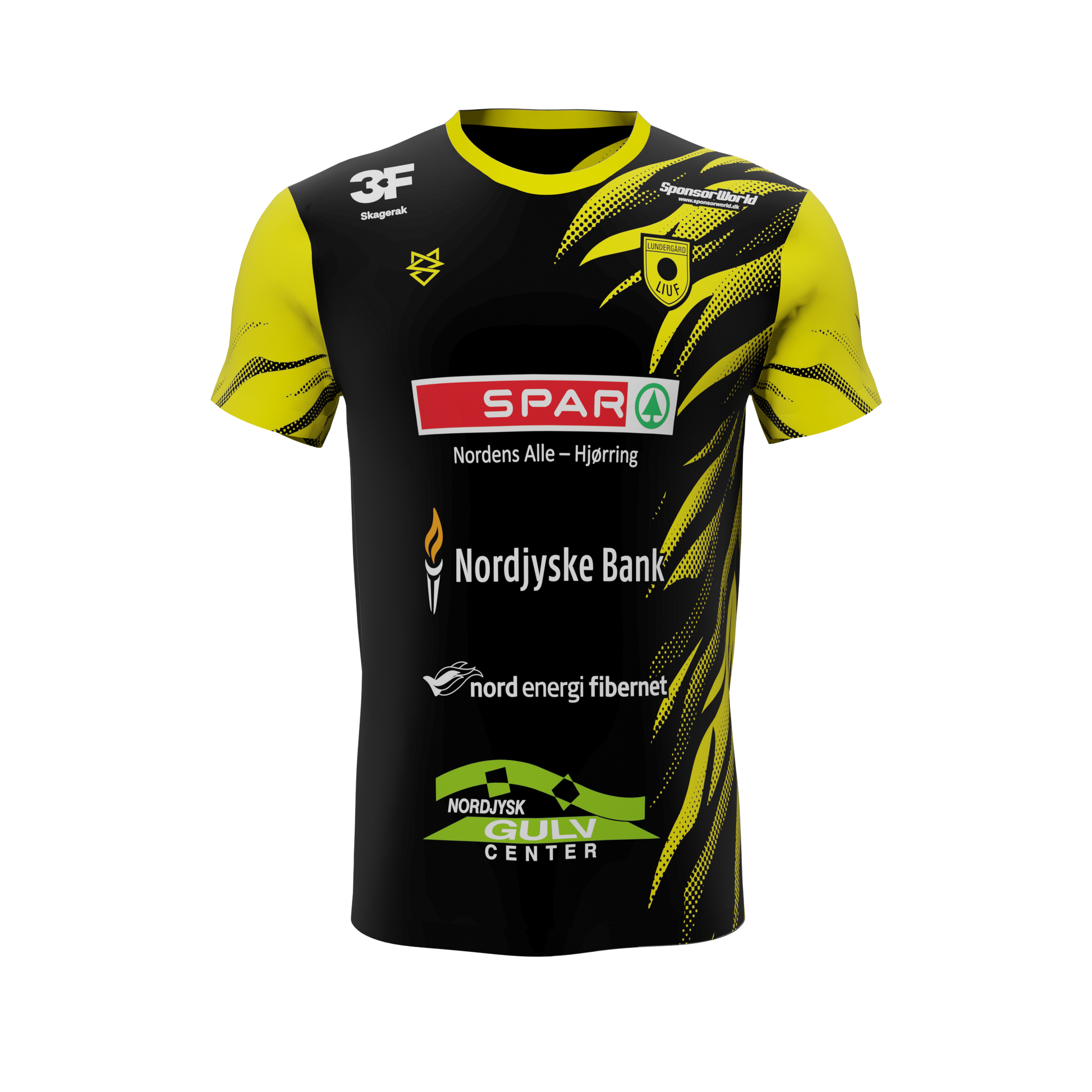 T-shirt med sponsorater - LIUF Bordtennisklub