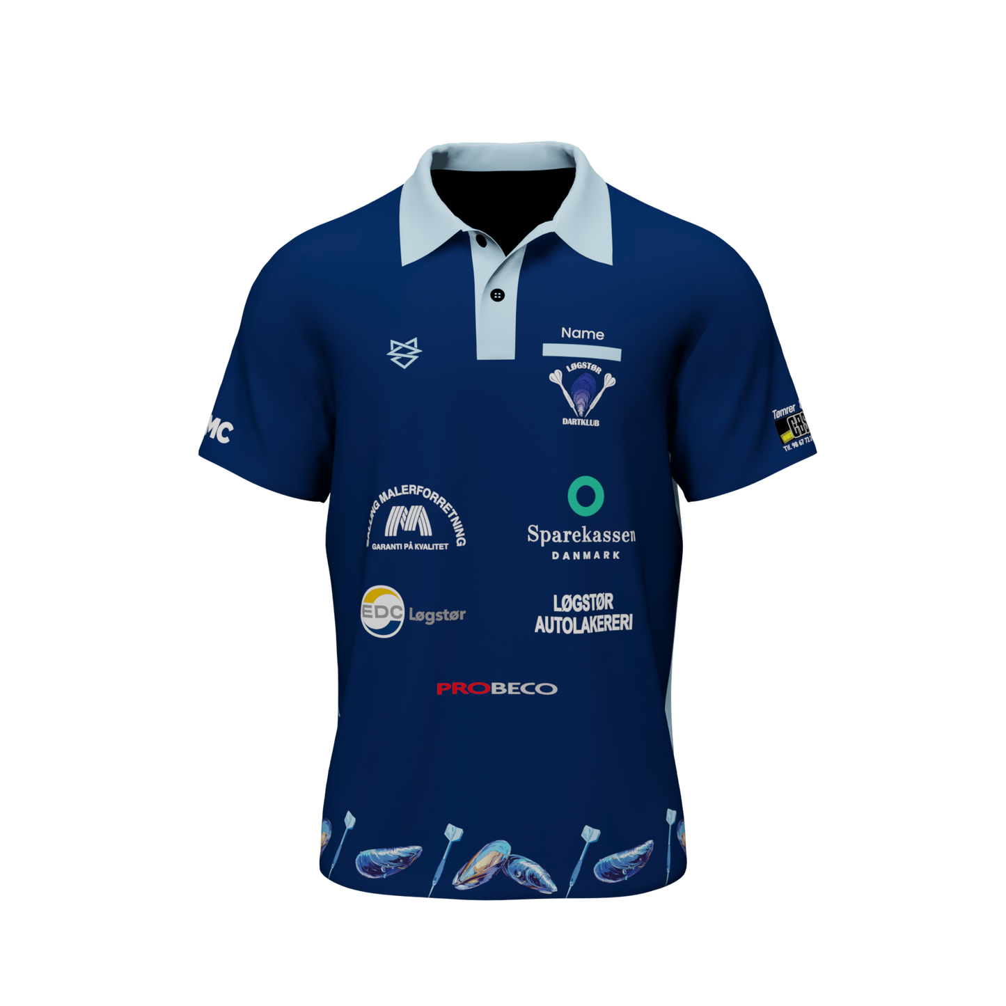 Polo med sponsorater - Løgstør Dartklub