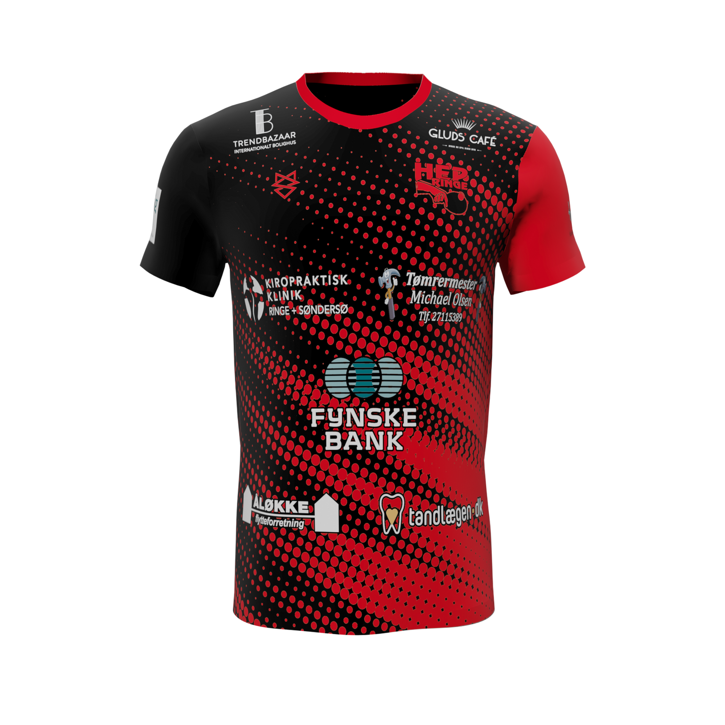 HEP Ringe Bordtennisklub - T-shirt m. sponsorer