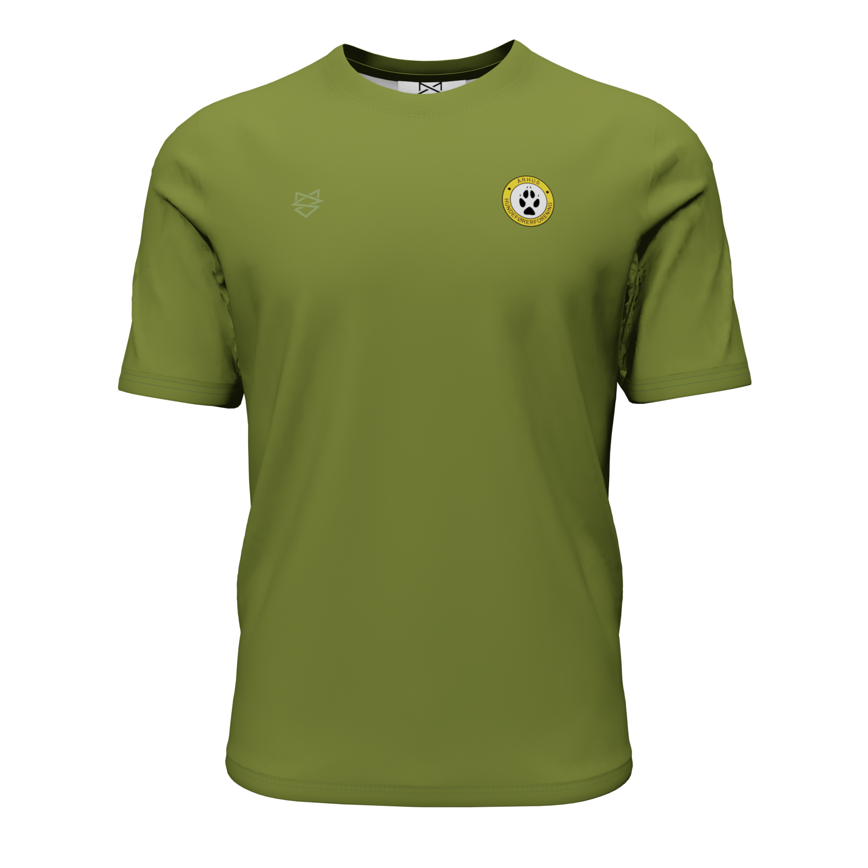 Grøn bomulds T-shirt - Århus Hundeførerforening