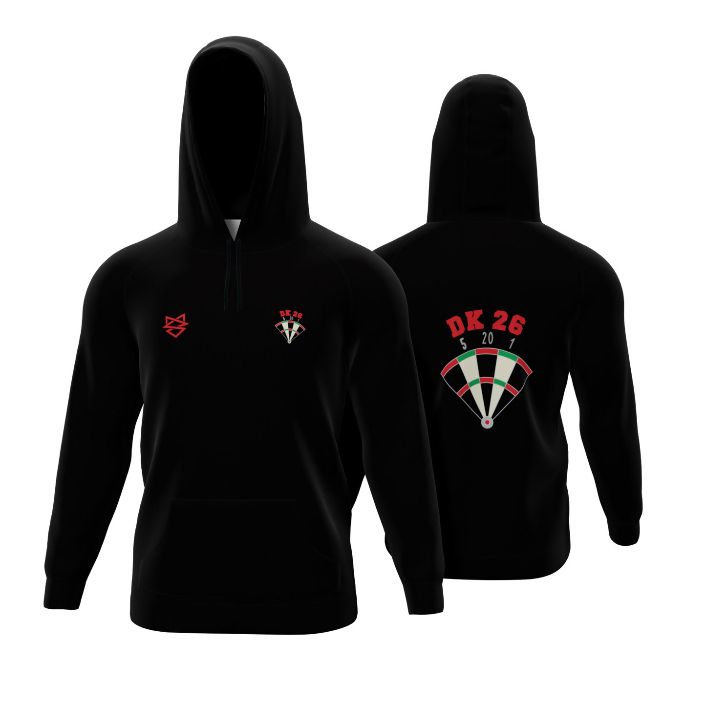 Bomulds Hoodie - Dartklubben DK26 Hvidovre