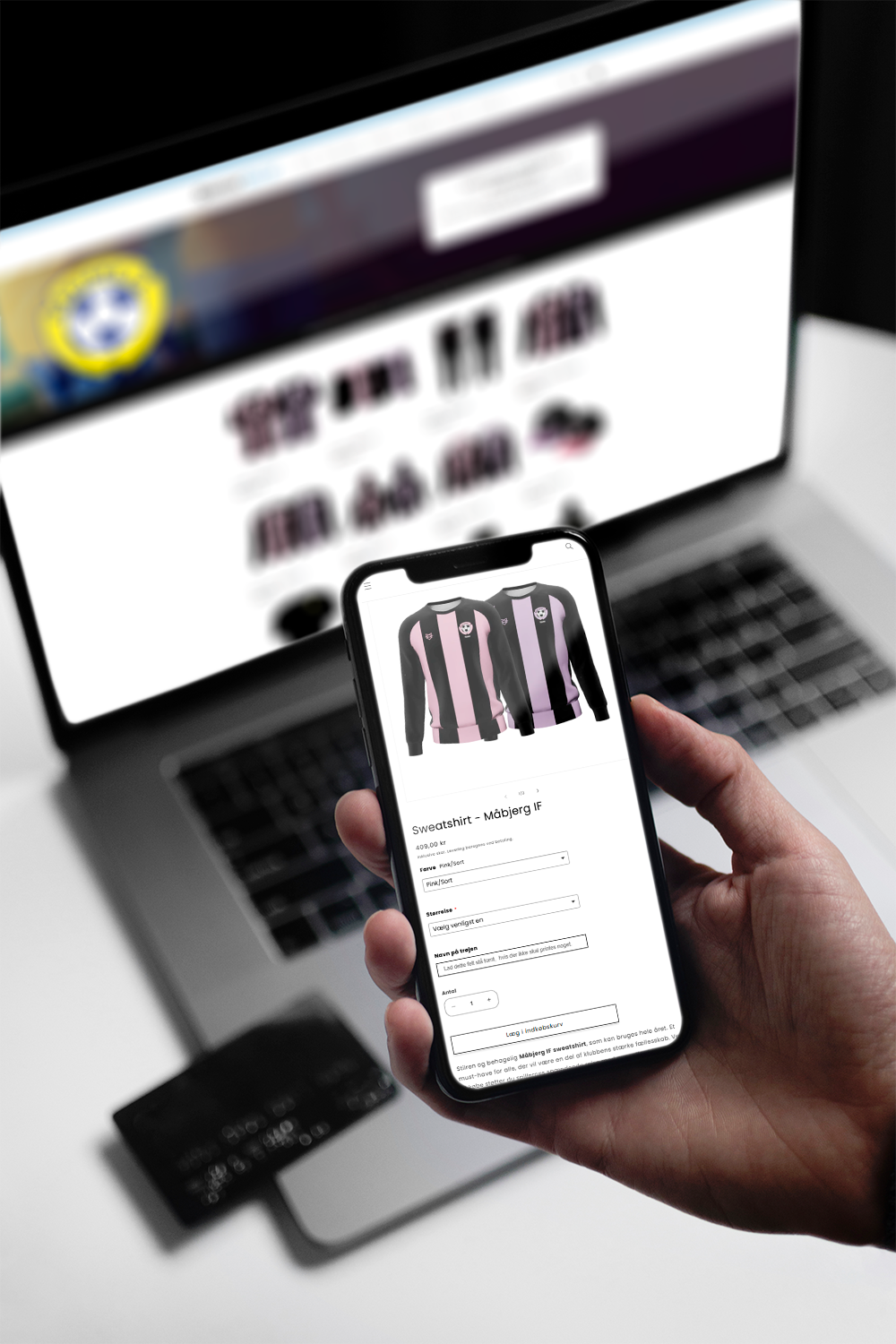 Bruger køber tøj på sponsorworlds klubshop