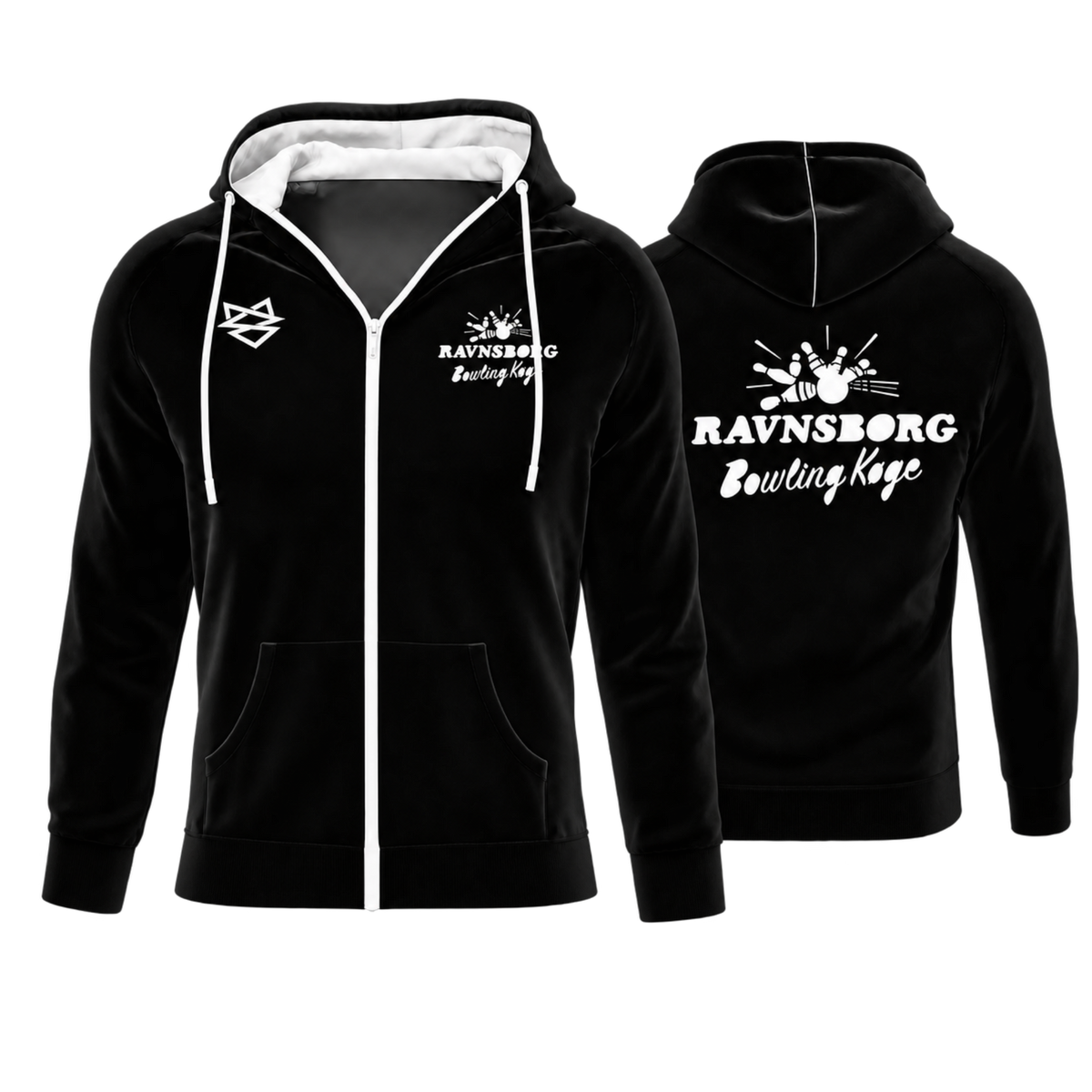 Bomulds Hoodie ZIP - Ravnsborg Bowling Køge